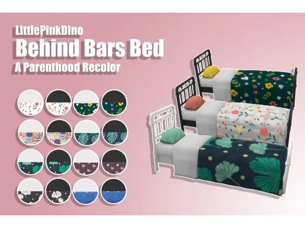 Maxis Match Behind Bars Bed Parenthood Recolor by simsfinds - The Sims 4 Custom Content