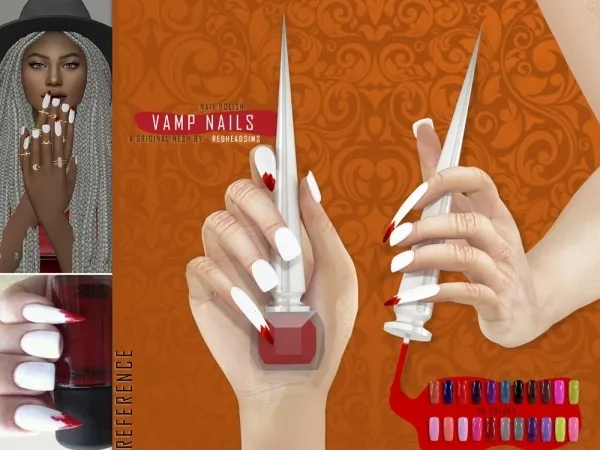 Alpha VAMP NAILS by redheadsims - The Sims 4 Custom Content