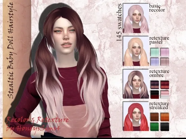 Alpha Stealthic Baby Doll Hair Recolor Retexture need mesh by thesimsresource - The Sims 4 Custom Content