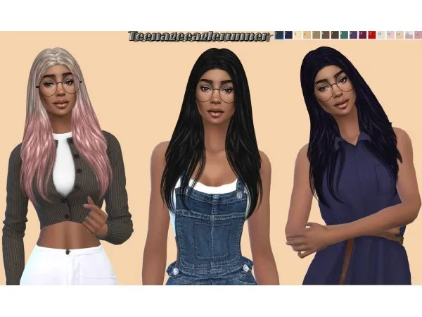 Alpha Breeze Hair Recolor by simsfinds - The Sims 4 Custom Content