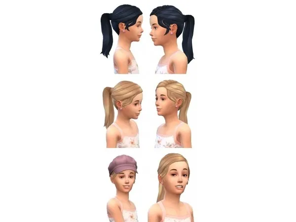 Maxis Match Long Ponytail Girls by simsfinds - The Sims 4 Custom Content