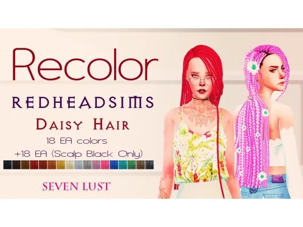 Alpha REDHEADSIMS Daisy Hair Recolor by simsfinds - The Sims 4 Custom Content