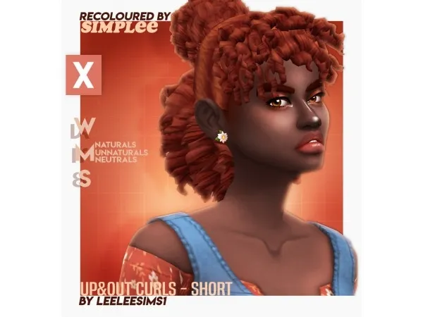Maxis Match Recolour 19 leeleesims1 Up Out Curls Short by simsfinds - The Sims 4 Custom Content