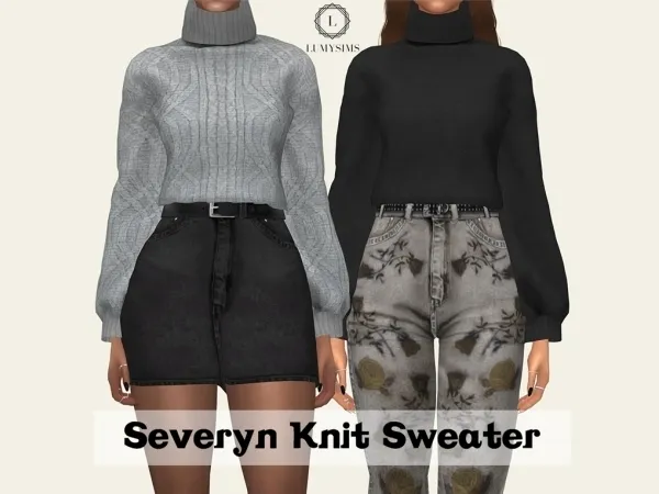 Alpha Severyn Tucked in Knit Sweater by lumysims - The Sims 4 Custom Content