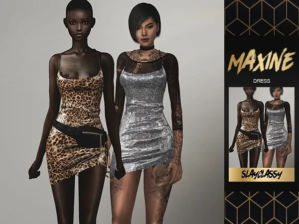Alpha SlayClassy MAXINE DRESS by slayclassy - The Sims 4 Custom Content