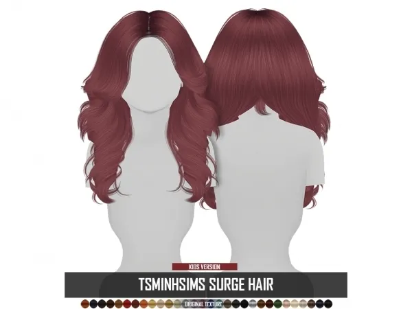 Alpha TSMINHSIMS SURGE HAIR KIDS VERSION' by redheadsims - The Sims 4 Custom Content