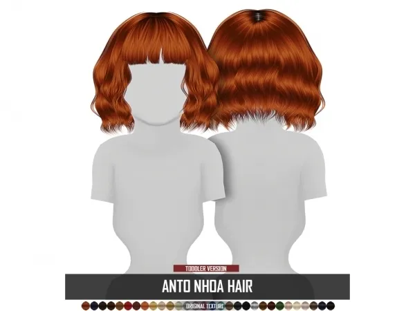 Alpha ANTO NHOA HAIR TODDLER VERSION by redheadsims - The Sims 4 custom content