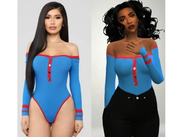 Alpha Fashion Nova Bodysuit by simsfinds - The Sims 4 Custom Content