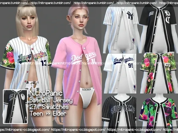Alpha Baseball Jersey - The Sims 4 custom content