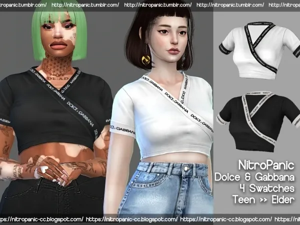 Alpha Dolce Gabbana Top by nitropanic - The Sims 4 Custom Content
