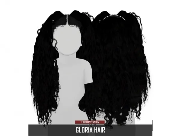 Alpha GLORIA HAIR TODDLER VERSION by redheadsims - The Sims 4 custom content