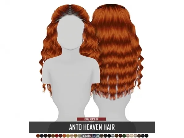 Alpha ANTO HEAVEN HAIR KIDS VERSION by redheadsims - The Sims 4 Custom Content