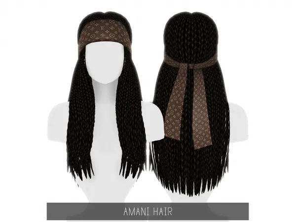 Alpha AMANI HAIR by simsfinds - The Sims 4 Custom Content