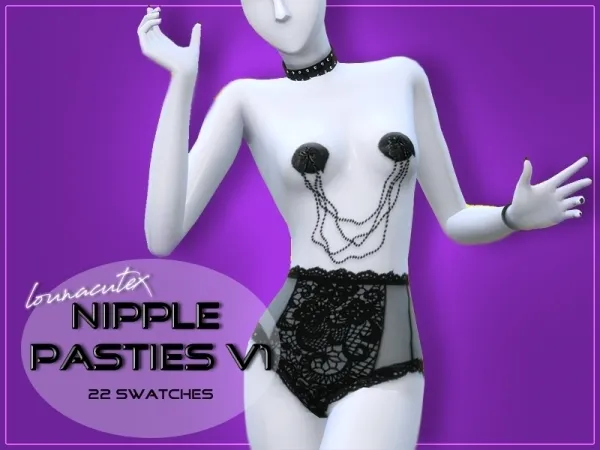 Alpha Nipple Pasties V1 Lounacutex by lounacutex - The Sims 4 Custom Content