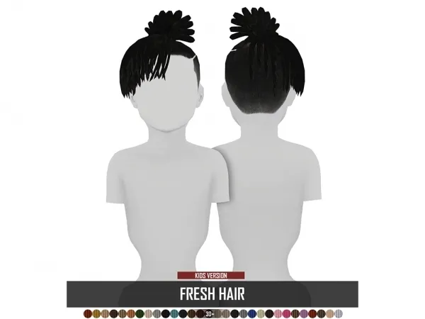 Alpha FRESH HAIR KIDS by redheadsims - The Sims 4 Custom Content