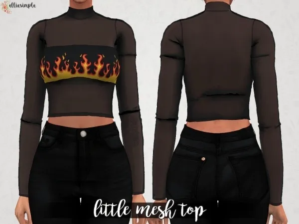 Alpha Elliesimple Little Mesh Top by elliesimple - The Sims 4 Custom Content