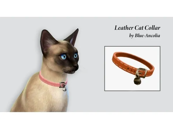 Maxis Match EA leather cats collar retextured ancolia by simsfinds - The Sims 4 Custom Content