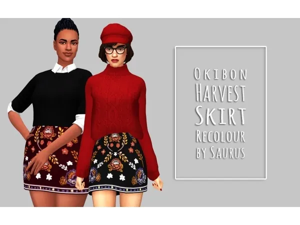 Maxis Match Saurus Ridgeport Okibon Harvest Skirt by simsfinds - The Sims 4 Custom Content
