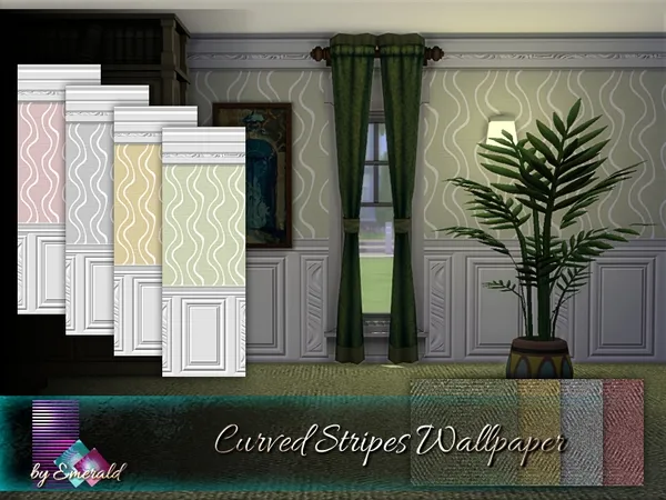 Alpha Curved Stripes Wallpaper by thesimsresource - The Sims 4 Custom Content