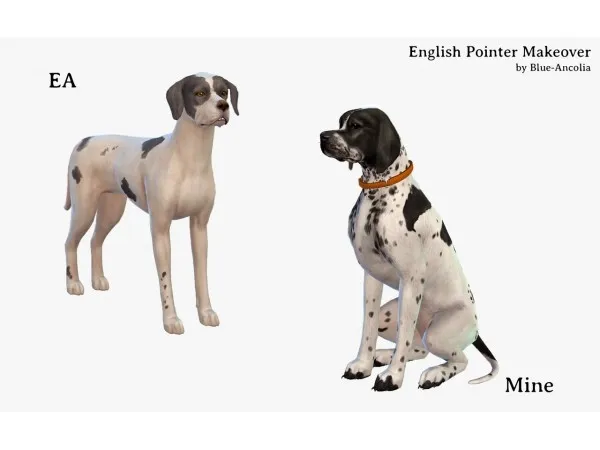 Maxis Match English Pointer Makeover ancolia by simsfinds - The Sims 4 Custom Content