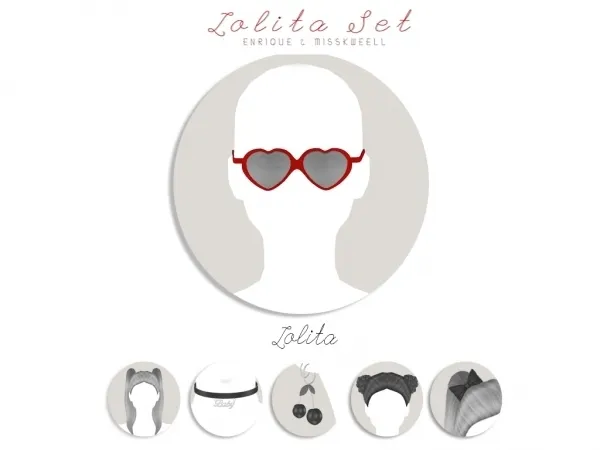 Maxis Match [EnriqueS4] Lolita Heart Glasses - The Sims 4 Custom Content