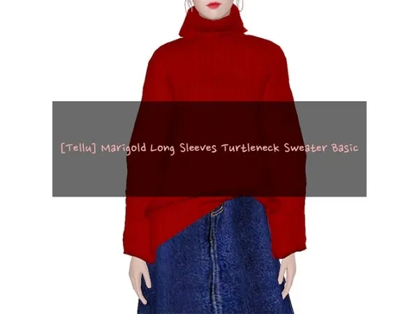 [Tellu] Marigold F Top Long Sleeves Turtleneck Sweater Basic 4to3 by simsfinds - The Sims 3 Custom Content