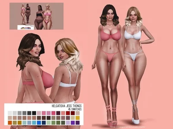 Mix [helgatisha] Jess thongs by simsfinds - The Sims 4 Custom Content