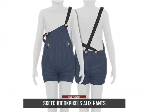 Alpha SKETCHBOOKPIXELS ALIX PANTS KIDS by redheadsims - The Sims 4 Custom Content