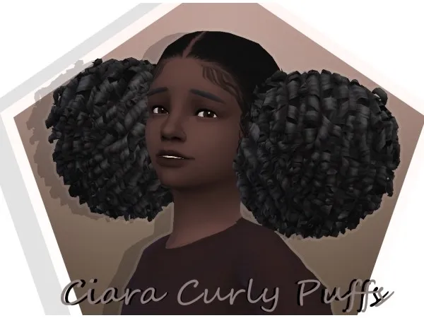 Maxis Match ShellyWellyLove Ciara Curly Puffs KIDS TODDLERS CONVERSION by simsfinds - The Sims 4 Custom Content