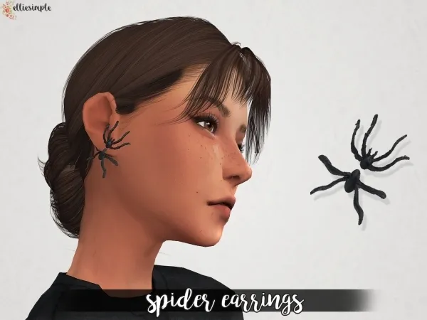 Alpha Elliesimple Spider Earrings by elliesimple - The Sims 4 Custom Content