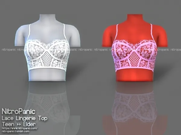 Alpha Lace Lingerie Top by nitropanic - The Sims 4 Custom Content