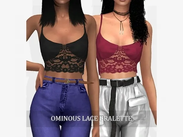Alpha Ominous Lace Bralette - The Sims 4 Custom Content