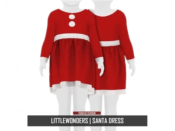 Alpha LITTLEWONDERS SANTA DRESS by redheadsims - The Sims 4 custom content