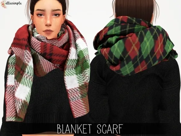 Mix Elliesimple Blanket Scarf (unisex) - The Sims 4 Custom Content