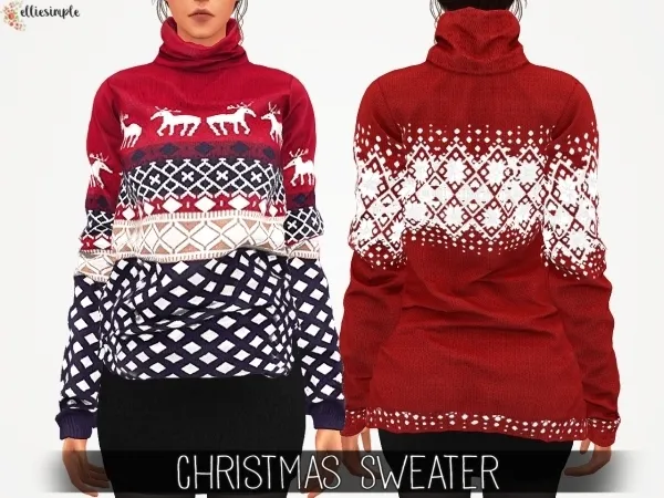 Alpha Elliesimple Christmas Sweater by elliesimple - The Sims 4 Custom Content