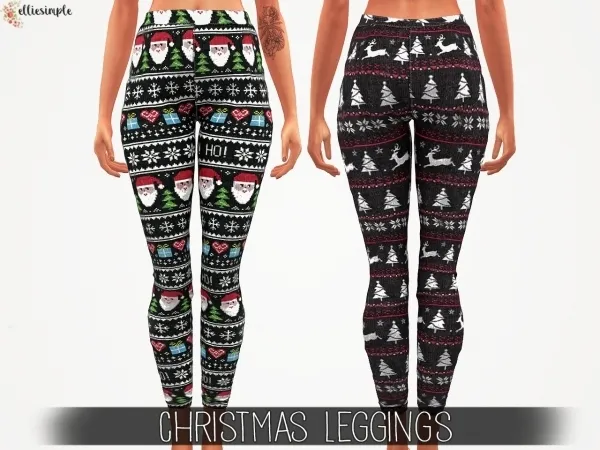 Alpha Elliesimple Christmas Leggings by elliesimple - The Sims 4 custom content