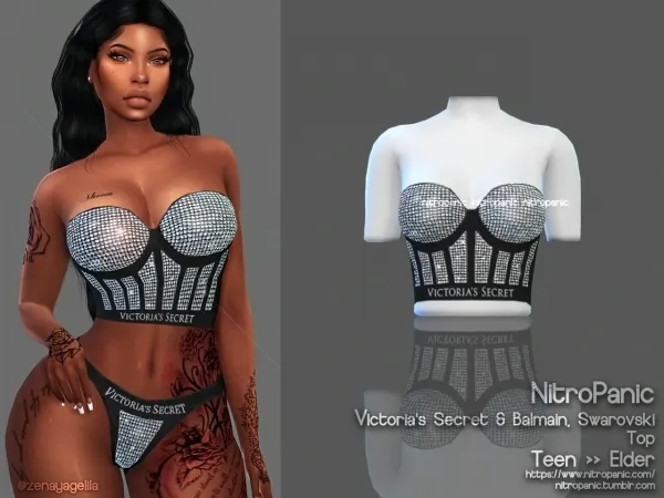 Alpha V'sS B SWAROVSKI (TOP) by nitropanic - The Sims 4 Custom Content
