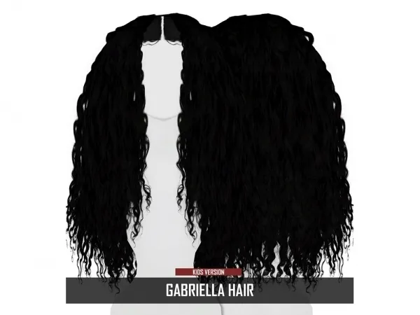 Alpha GABRIELLA HAIR KIDS VERSION by redheadsims - The Sims 4 Custom Content