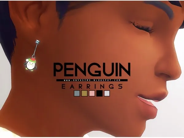 Maxis Match CHRISTMAS PENGUIN EARRINGS by onyxsims - The Sims 4 Custom Content