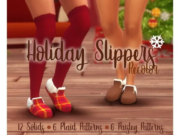 Maxis Match Holiday Slippers Recolor by simsfinds - The Sims 4 Custom Content