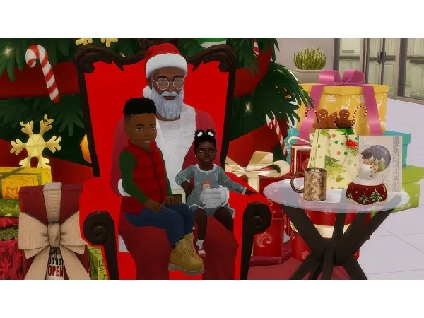 Alpha Sitting With Santa black girl by hbcu - The Sims 4 Custom Content