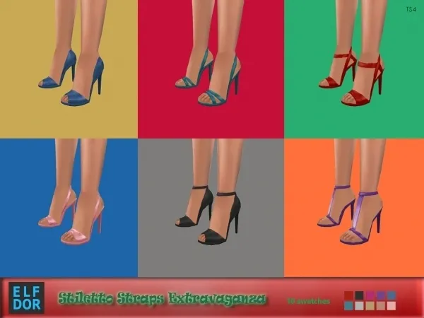 Maxis Match Stiletto Straps Extravaganza by elfdor - The Sims 4 Custom Content