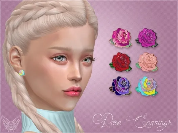Alpha Rose Studs by giuliettasims - The Sims 4 Custom Content