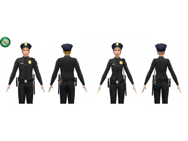 Maxis Match Police Station Uniform Pack by simsfinds - The Sims 4 Custom Content