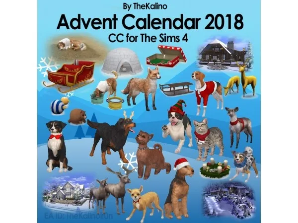 Maxis Match Complete Advent Calendar 2018 thesims by kalino - The Sims 4 Custom Content