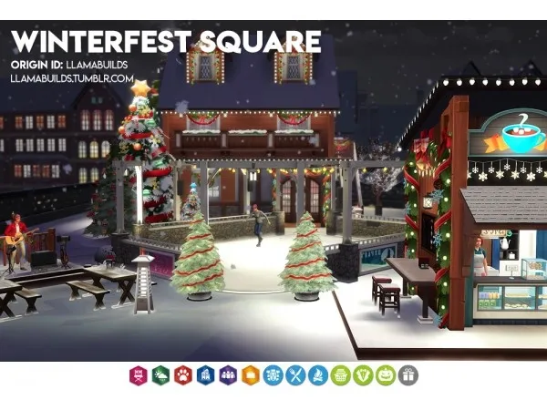 Maxis Match Winterfest Square by simsfinds - The Sims 4 Custom Content
