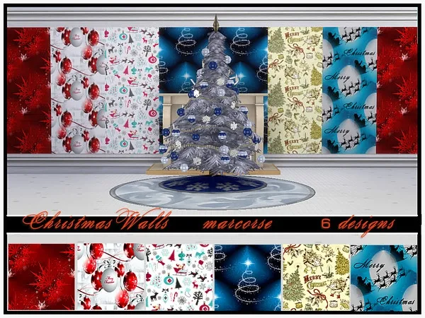 Alpha Christmas Walls_marcorse by thesimsresource - The Sims 4 Custom Content