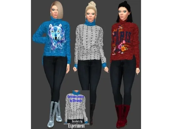 Alpha Elliesimple Christmas Sweater by simsfinds - The Sims 4 Custom Content