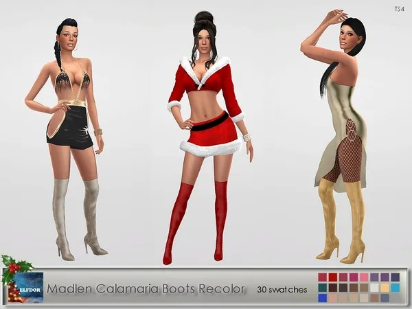Alpha Madlen Calamaria Boots Recolor by thesimsresource - The Sims 4 Custom Content