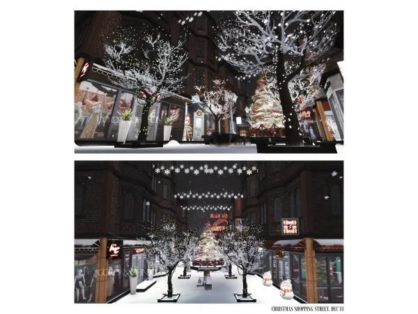Alpha Christmas Shopping Street by simsfinds - The Sims 4 Custom Content
